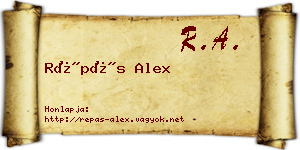 Répás Alex névjegykártya