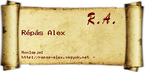 Répás Alex névjegykártya